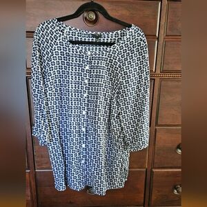 Talbot's Navy and White Blouse. Size X